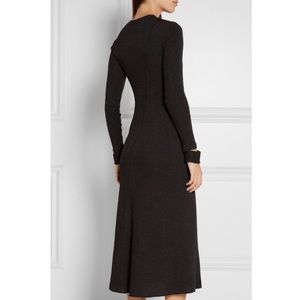Helmut Lang Cutout Ribbed Wool Blend Dress